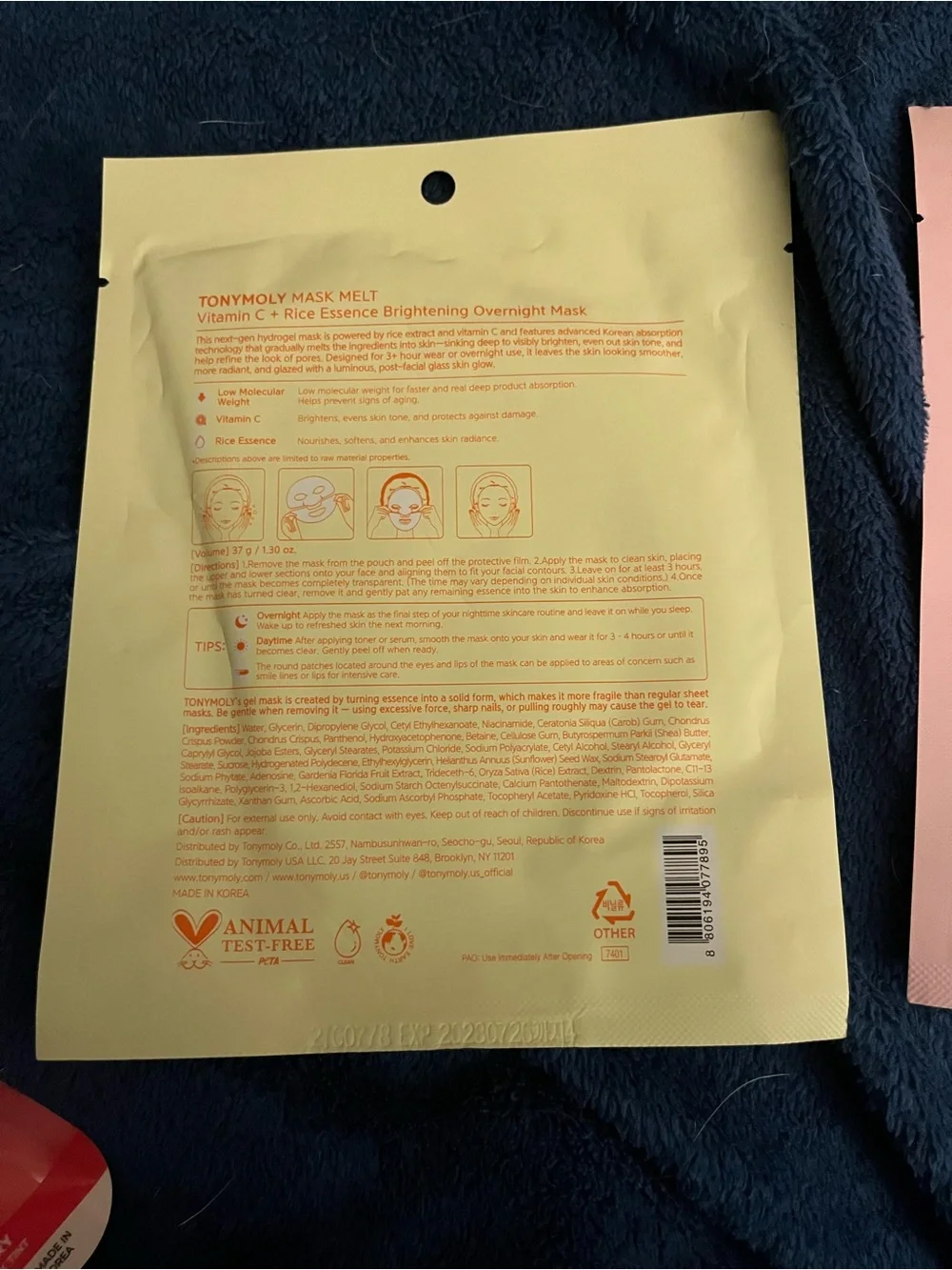 TONYMOLY Mask Melt Brightening & Firming Sheet Masks - Yellow & Pink